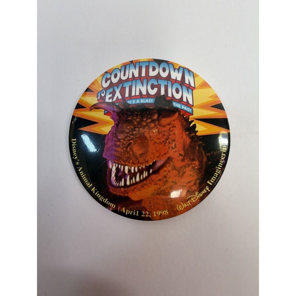 Disney Imagineering Countdown To Extinction Opening Day Button 1998 Estate